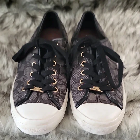 Coach Black and Gray Signature Sneakers - Picture 6 of 16